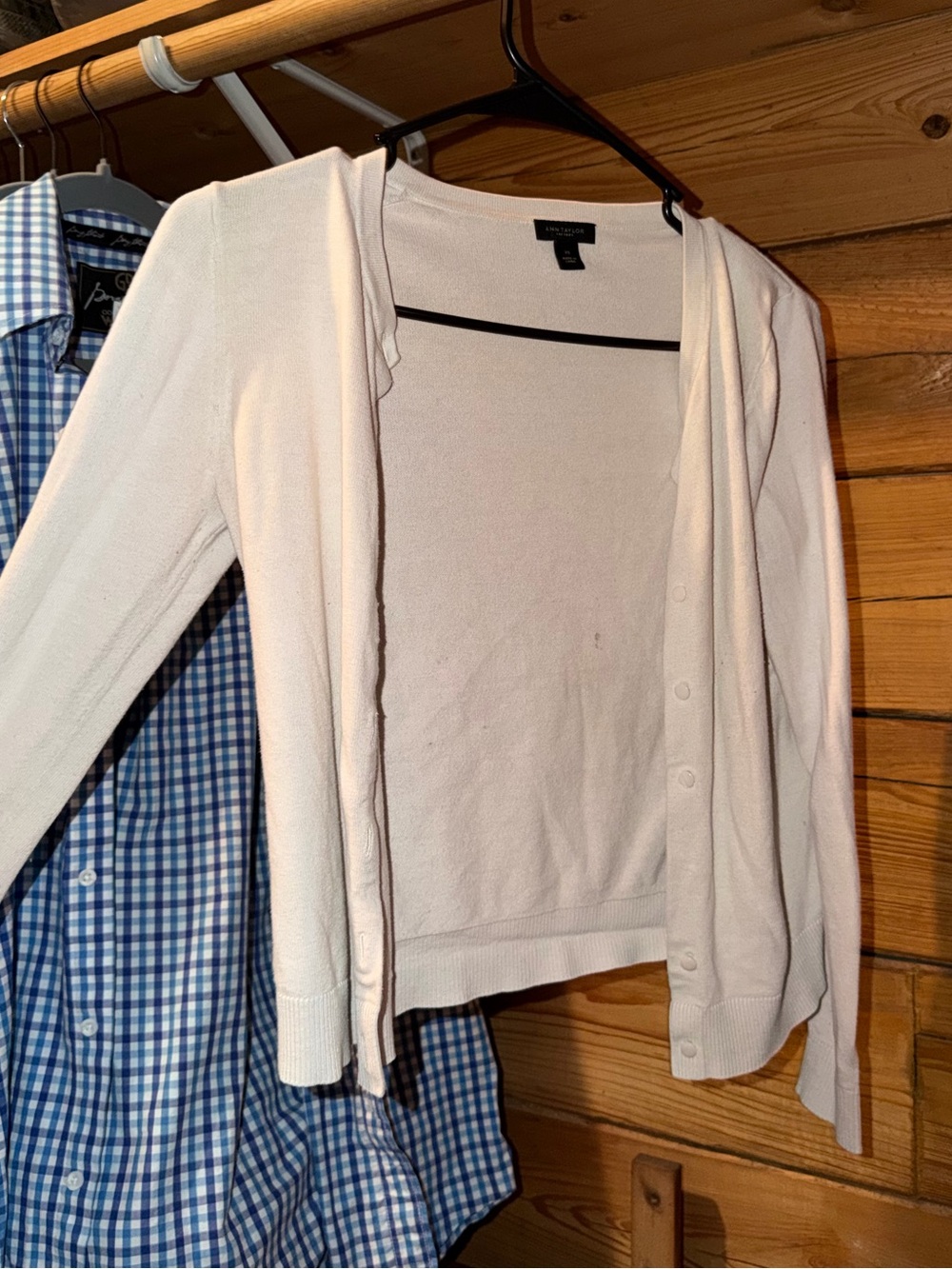 Ann Taylor Factory Cream Lightweight Cardigan
